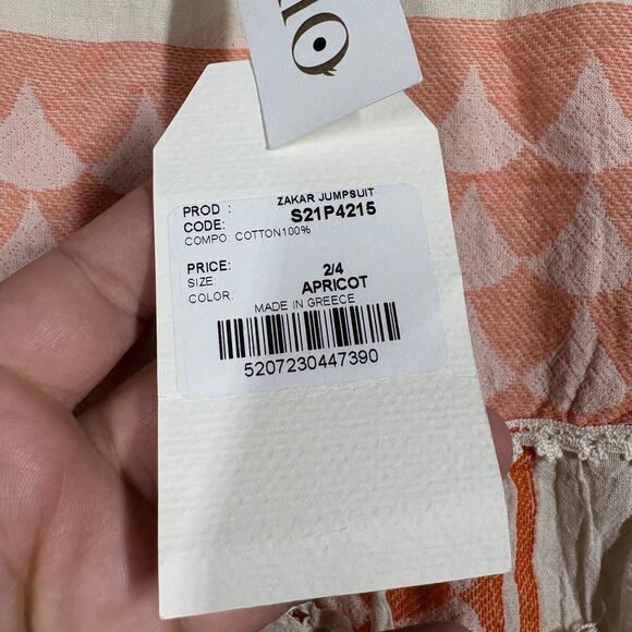 Pearl and Caviar Baby Girl Size 2/4 Apricot Zakar Romper Orange Tassel - Picture 9 of 13